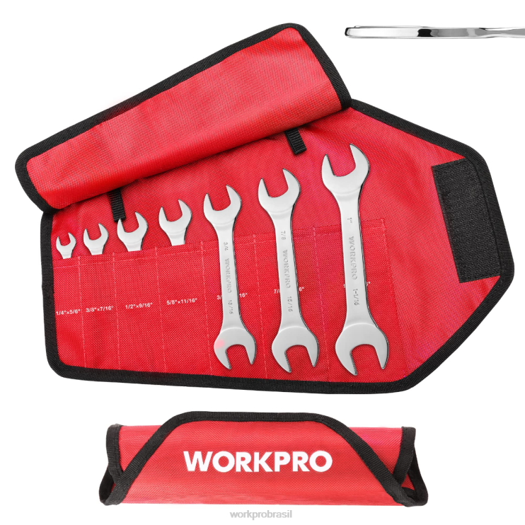 WORKPROConjunto de chaves métricas superfinas de 7 unidades com bolsa organizadora de enrolar XZXLF96 ferramenta
