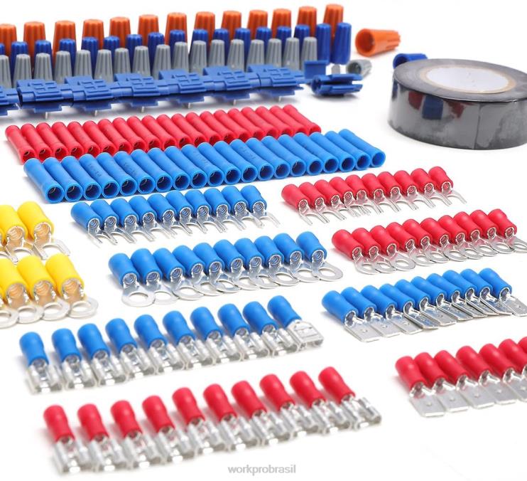 WORKPRO582 peças terminais de crimpagem conectores de fio tubo termo retrátil kit de reparo elétrico com cortador de fio descascador XZXLF152 ferramenta