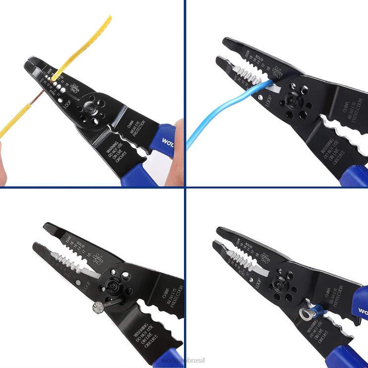WORKPRODescascador de fio de 8 polegadas, cortador de fio multiferramenta para decapagem, corte e crimpagem XZXLF158 ferramenta