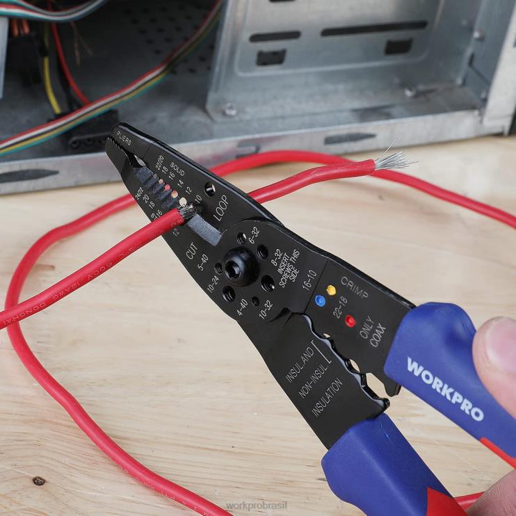 WORKPRODescascador de fio de 8 polegadas, cortador de fio multiferramenta para decapagem, corte e crimpagem XZXLF158 ferramenta