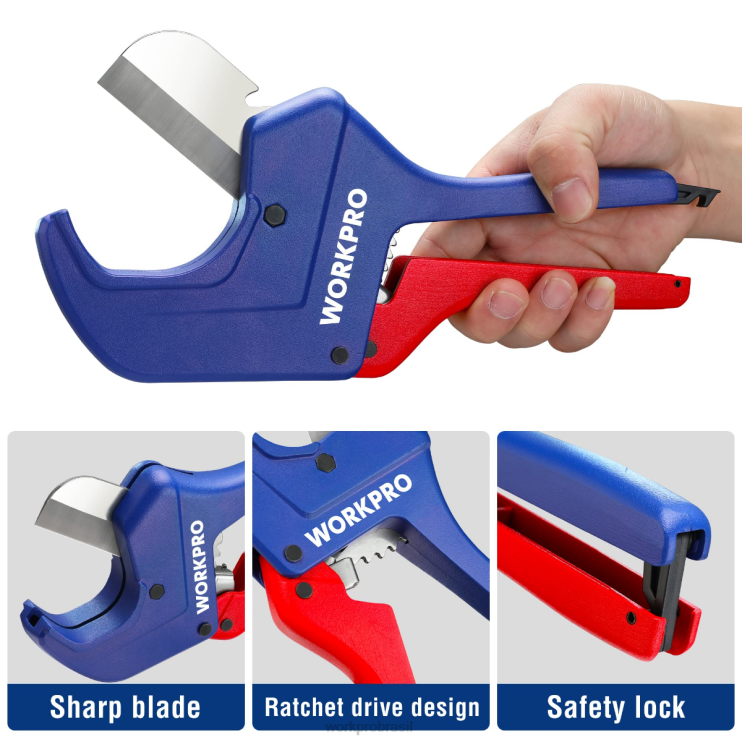 WORKPROferramenta de corte de tubo de pvc com catraca XZXLF155 ferramenta