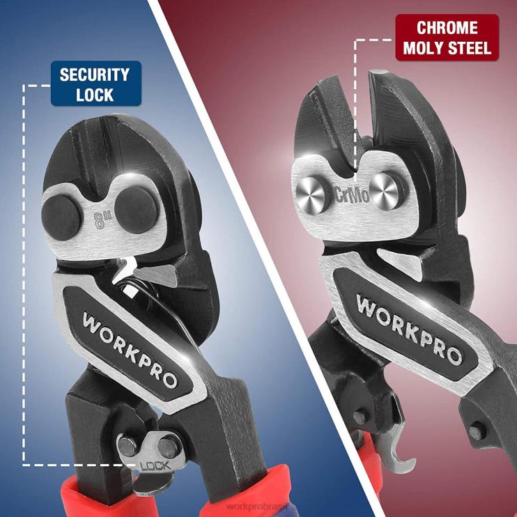WORKPROmini cortador de parafuso com trava de segurança e alavancagem mais eficiente XZXLF154 ferramenta
