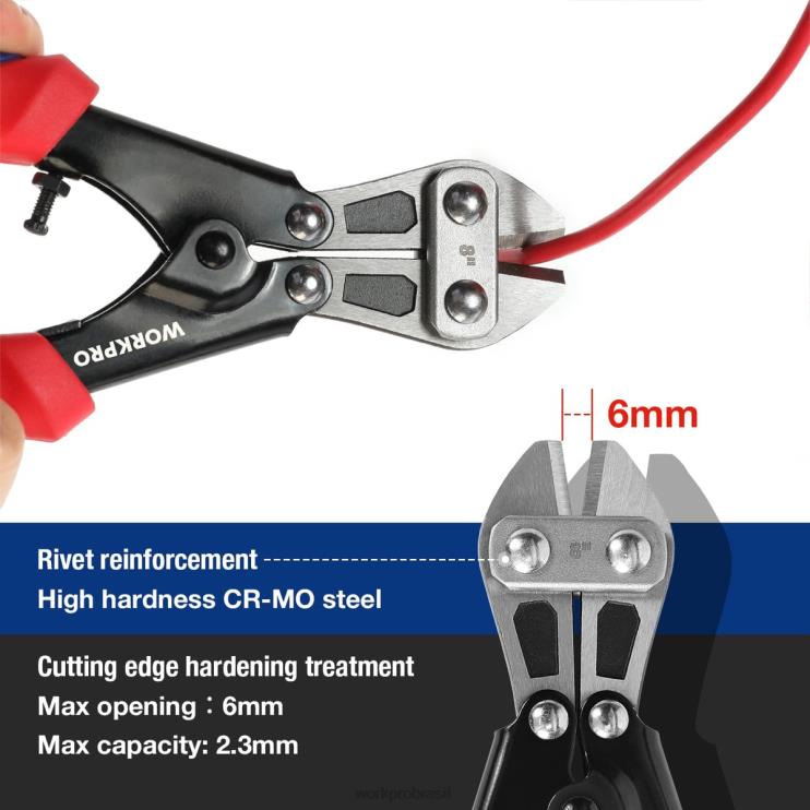 WORKPROmini cortador de parafuso de 8 polegadas/210 mm, cortador de parafuso pequeno cr-mo XZXLF157 ferramenta