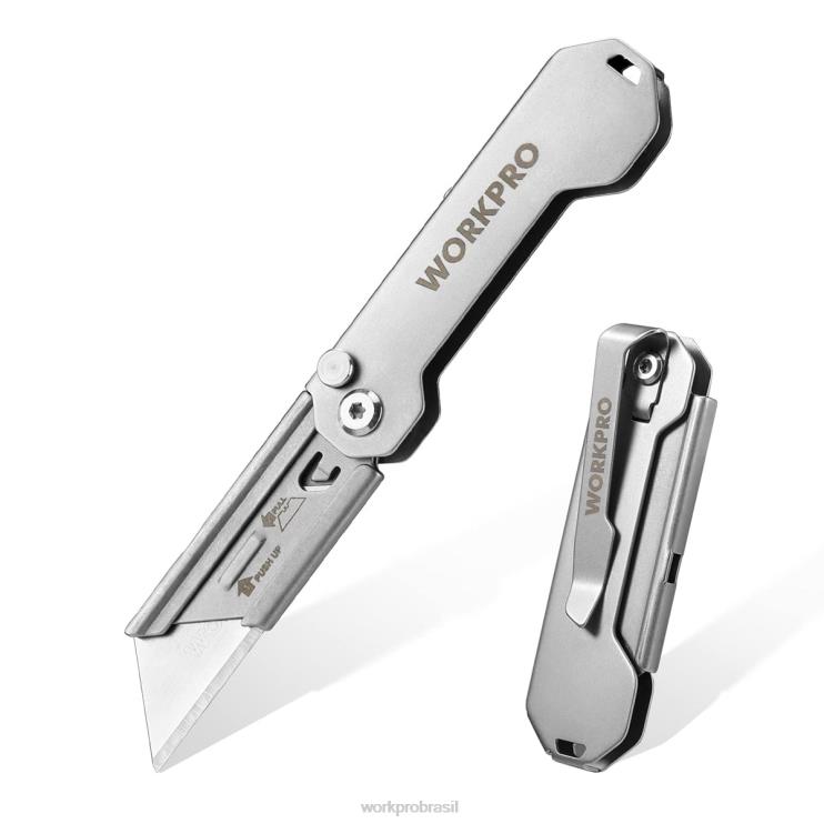 WORKPROFaca utilitária de bolso dobrável de troca rápida mini faca dobrável de aço inoxidável com clipe para cinto XZXLF47 ferramenta