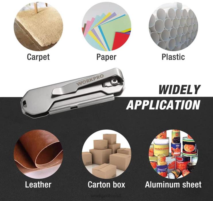 WORKPROFaca utilitária de bolso dobrável de troca rápida mini faca dobrável de aço inoxidável com clipe para cinto XZXLF47 ferramenta