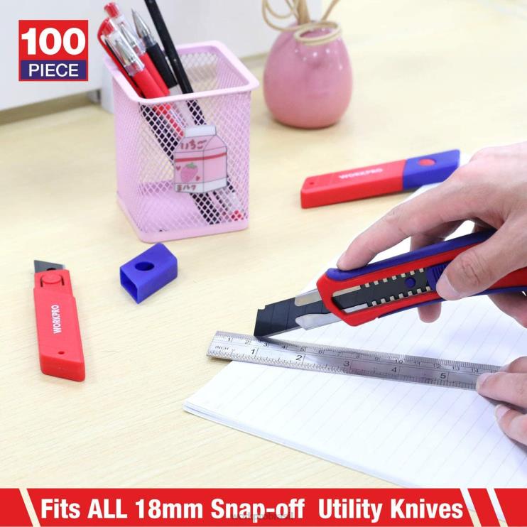 WORKPROLâminas snap-off de 18 mm Lâmina de reposição de aço sk5 cabe em pacote de 100 XZXLF53 ferramenta