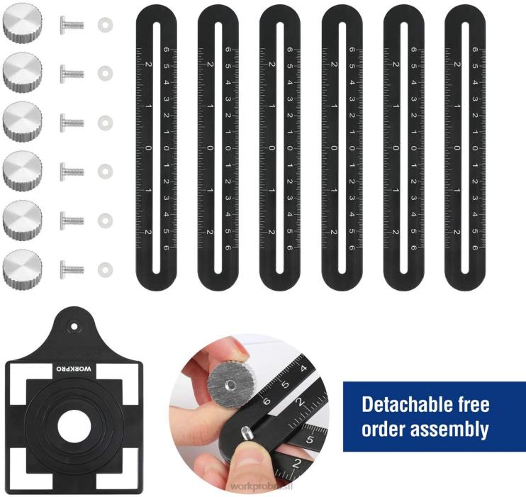 WORKPROKit combinado de medidor de contorno e ferramenta de medição de ângulo de 6 lados XZXLF107 ferramenta
