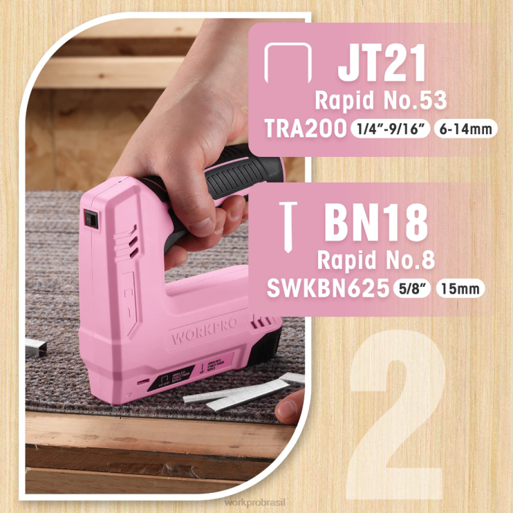 WORKPRO3.6v 2.0ah alimentado por bateria elétrica sem fio 2 em 1 grampo e pistola de pregos XZXLF265 ferramenta