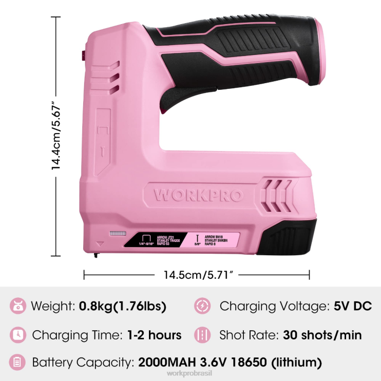 WORKPRO3.6v 2.0ah alimentado por bateria elétrica sem fio 2 em 1 grampo e pistola de pregos XZXLF265 ferramenta