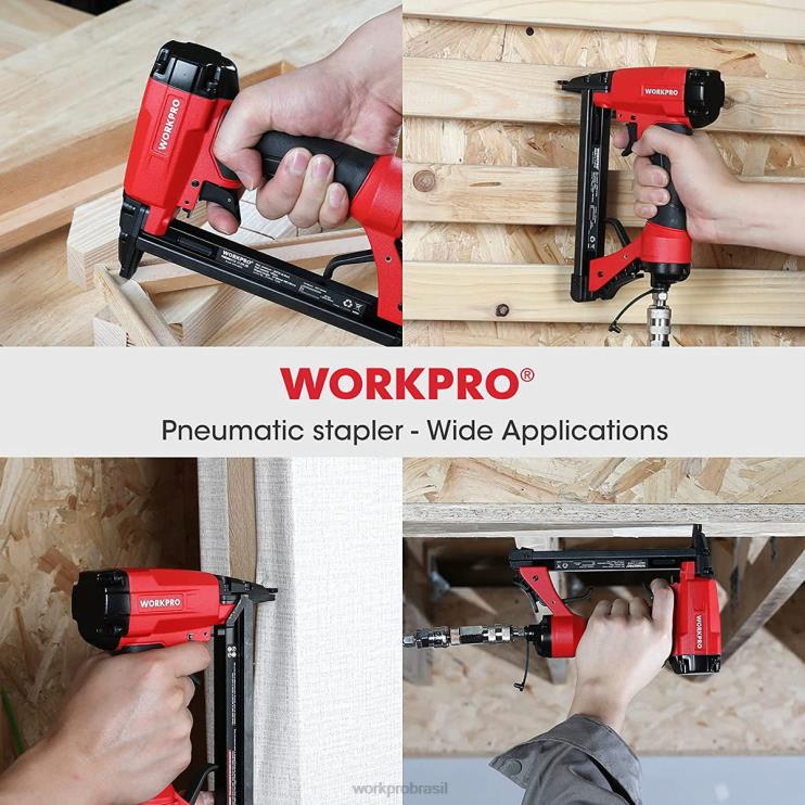 WORKPROPistola de grampo pneumática de calibre 20 para carpintaria, marcenaria e projetos de bricolage XZXLF61 ferramenta