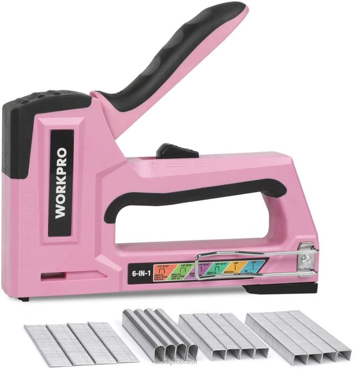 WORKPROPistola de pregos grampeador para estofamento manual 6 em 1 XZXLF59 ferramenta