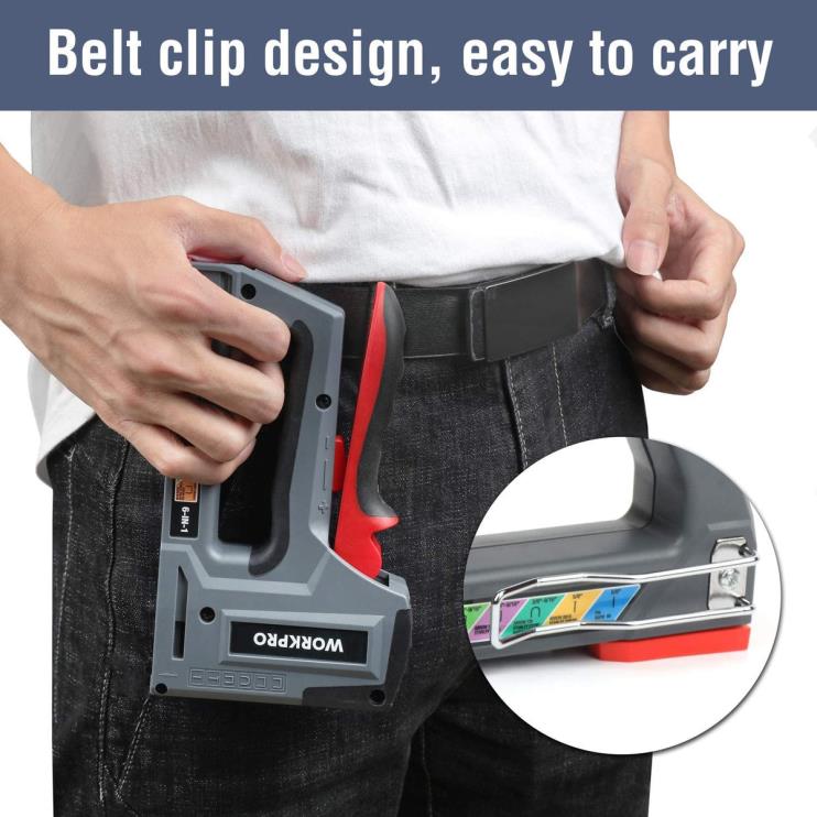 WORKPROPistola de pregos grampeador para estofamento manual 6 em 1 XZXLF59 ferramenta