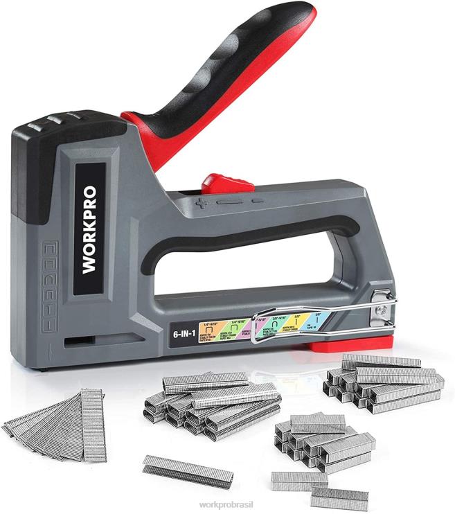 WORKPROPistola de pregos grampeador para estofamento manual 6 em 1 XZXLF59 ferramenta