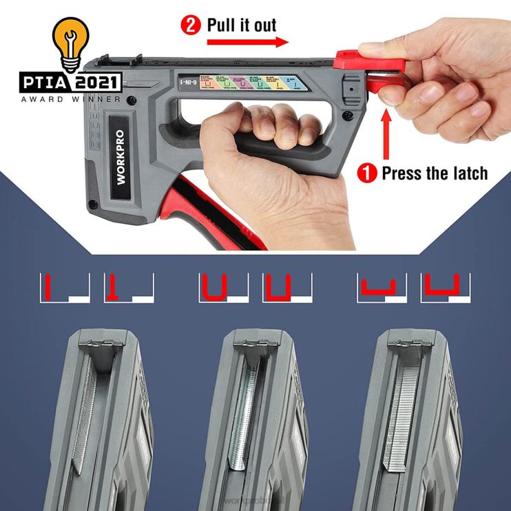 WORKPROPistola de pregos grampeador para estofamento manual 6 em 1 XZXLF59 ferramenta