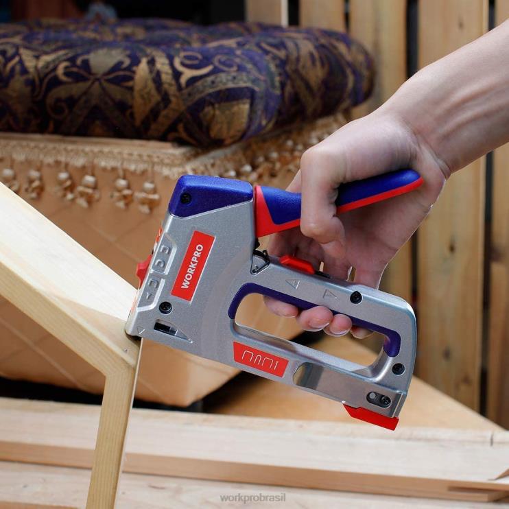 WORKPROkit de pistola de grampos 4 em 1 para serviços pesados, pregador manual com 3.000 grampos e 1.000 pregos XZXLF57 ferramenta