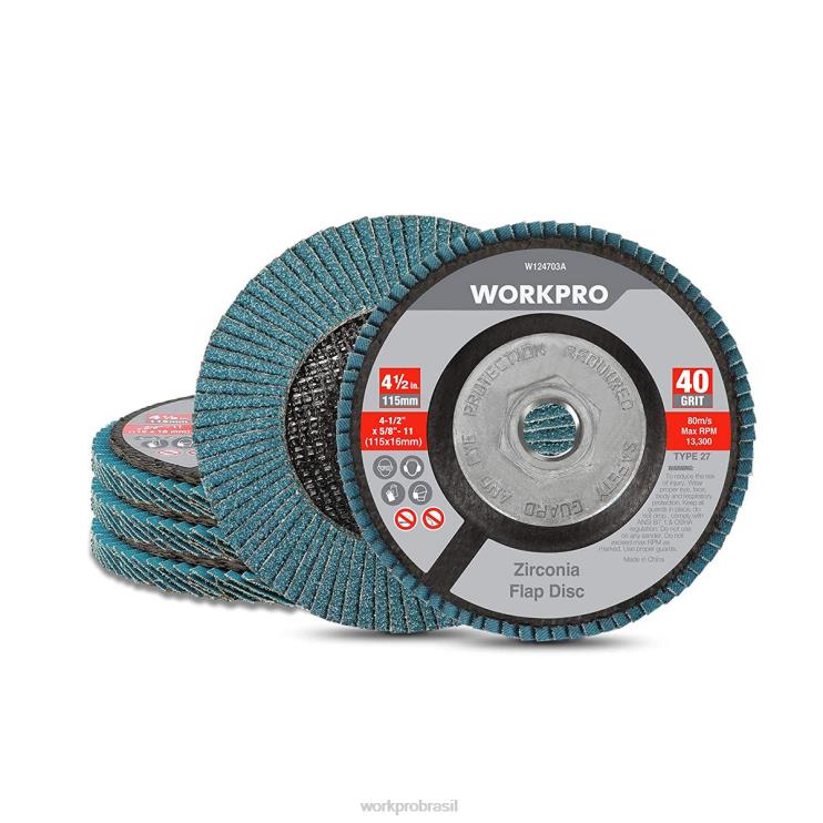 WORKPRODisco flap de zircônia de 5 pacotes, disco de lixa para rebarbadora, rebolos de 4-1/2 polegadas XZXLF206 ferramenta