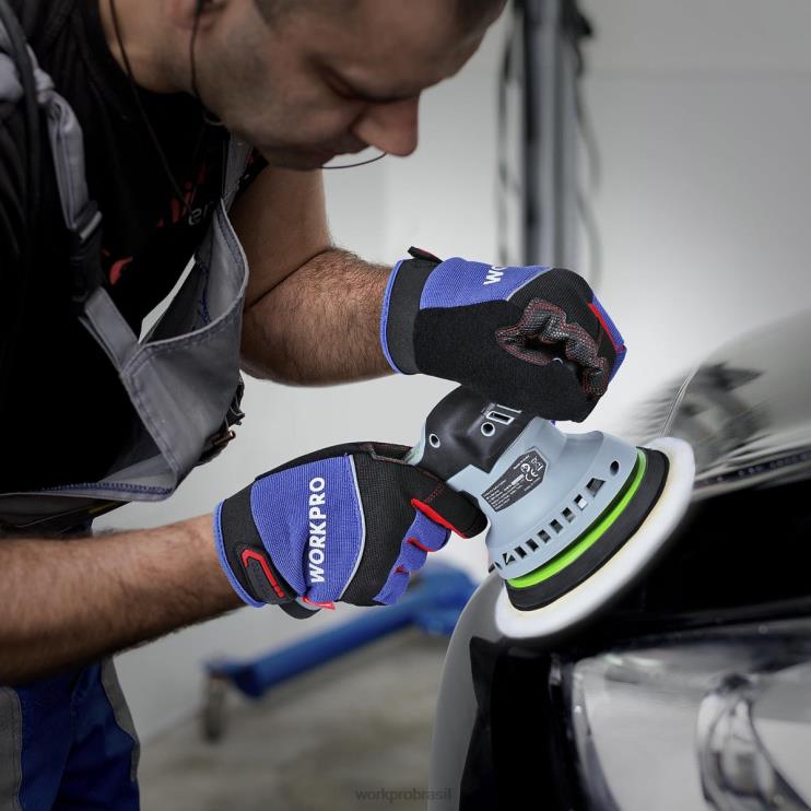 WORKPROPolidor de buffer de carro sem fio de dupla ação de 6 polegadas com 2 unidades de bateria recarregável de 12v XZXLF238 ferramenta