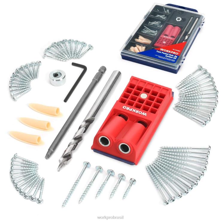 WORKPROplugues de plástico parafusos de chave quadrada grossa kit de gabarito de furo de bolso XZXLF201 ferramenta