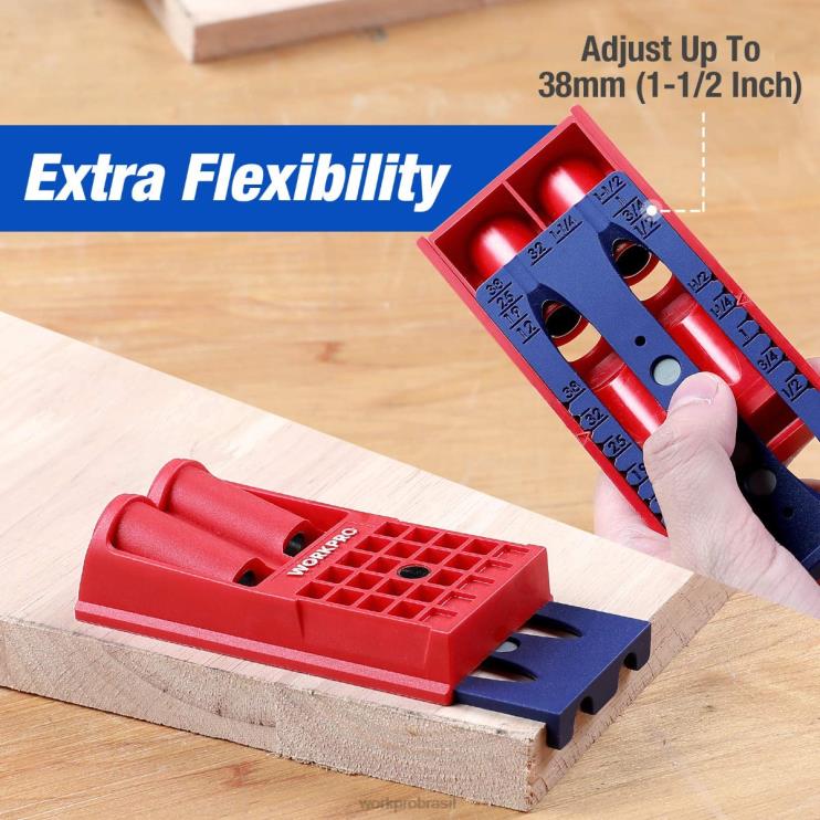 WORKPROplugues de plástico parafusos de chave quadrada grossa kit de gabarito de furo de bolso XZXLF201 ferramenta