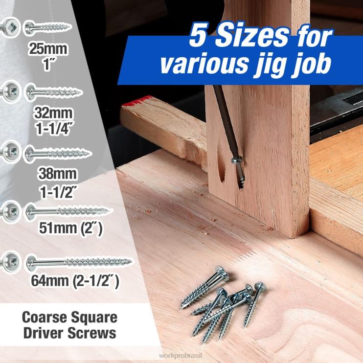 WORKPROplugues de plástico parafusos de chave quadrada grossa kit de gabarito de furo de bolso XZXLF201 ferramenta