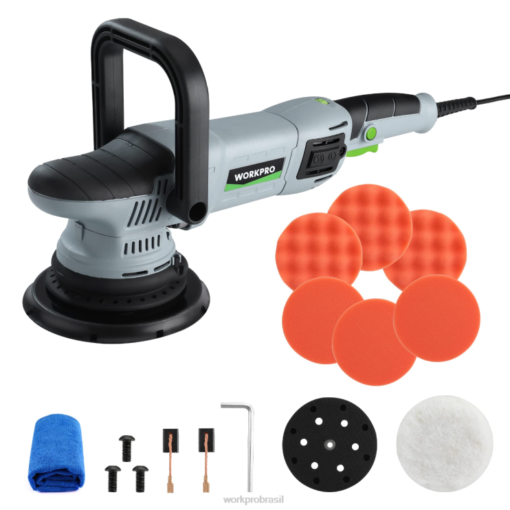 WORKPROpolidor de buffer, kit de polimento orbital aleatório de dupla ação de 6 polegadas e 1080 W XZXLF240 ferramenta