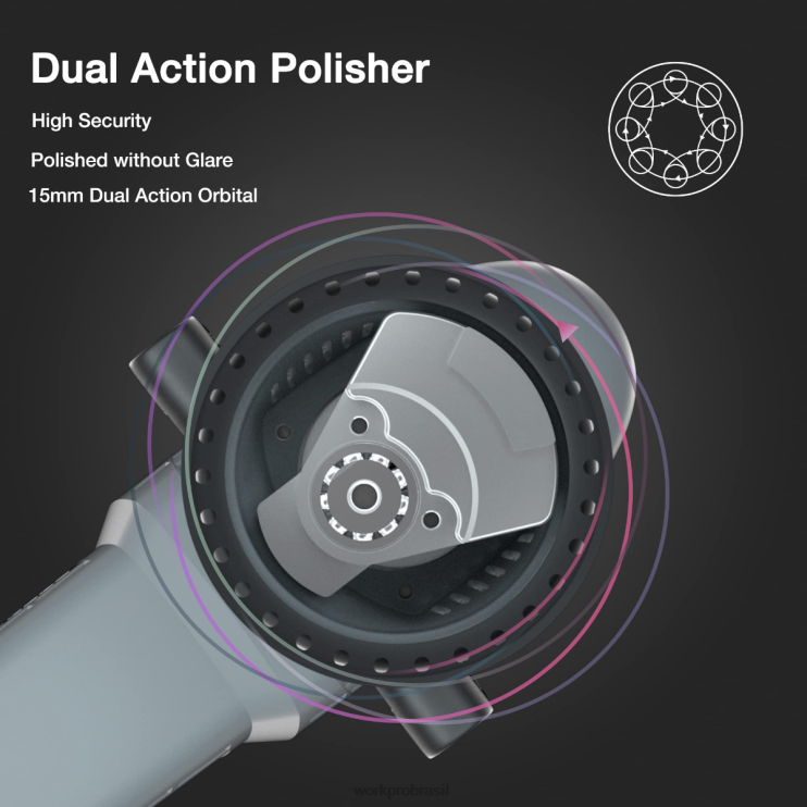 WORKPROpolidor de buffer, kit de polimento orbital aleatório de dupla ação de 6 polegadas e 1080 W XZXLF240 ferramenta