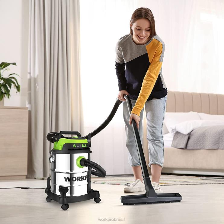 WORKPROAspirador de pó úmido/seco de 6 galões com filtro hepa, mangueira e acessórios para coleta de poeira em casa/local de trabalho XZXLF213 ferramenta