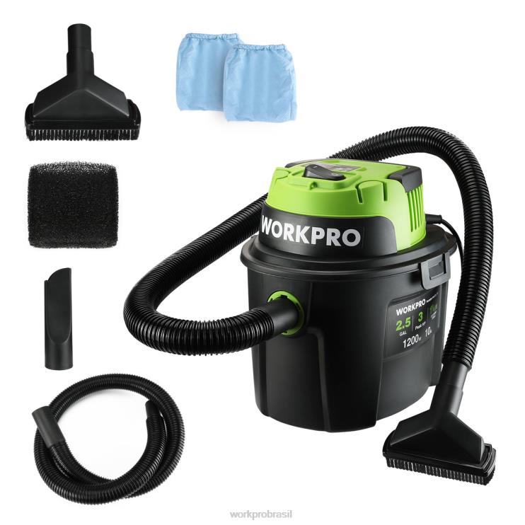 WORKPROVácuo úmido / seco de 2,5 galões e 3 cavalos de potência de pico, aspirador de pó portátil para casa XZXLF216 ferramenta