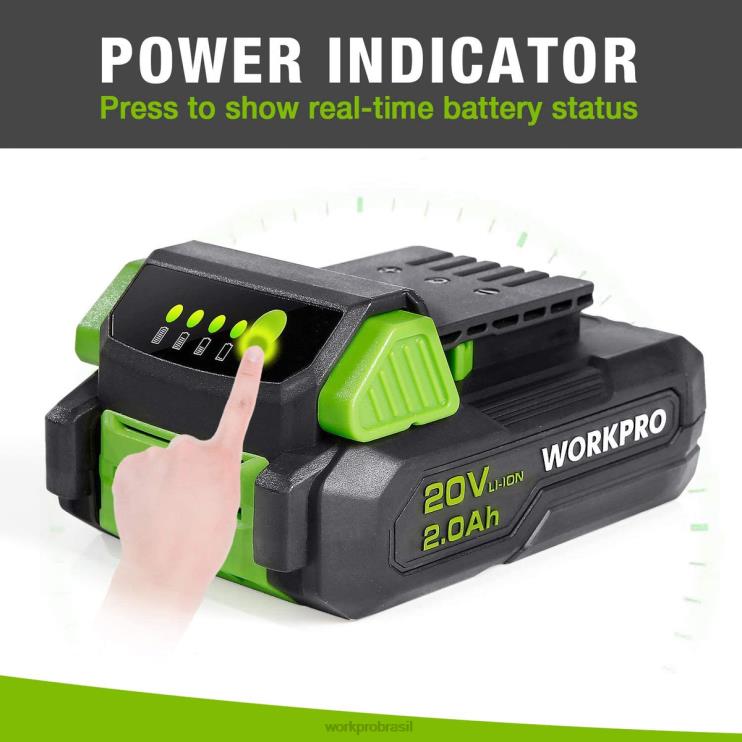WORKPROBateria de íon de lítio 20v 2.0ah XZXLF218 ferramenta