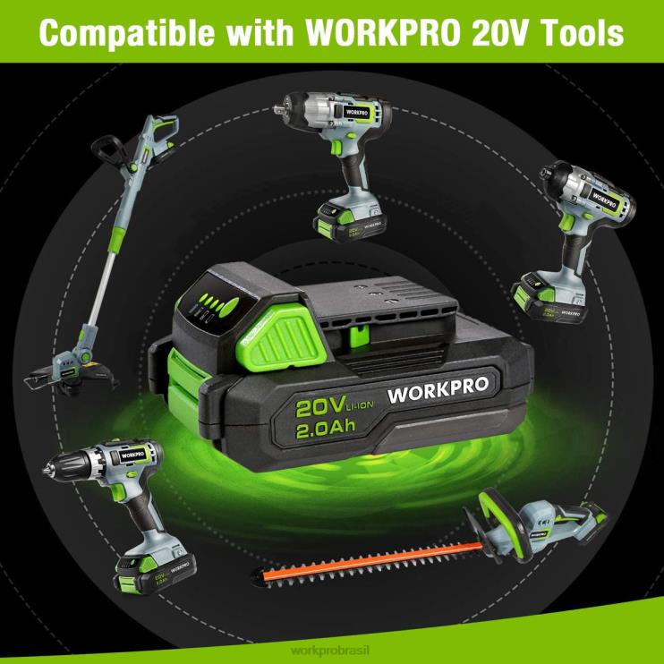 WORKPROBateria de íon de lítio 20v 2.0ah XZXLF218 ferramenta