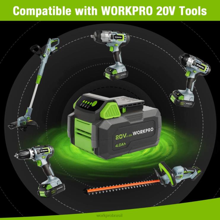 WORKPROBateria de íon de lítio 20v 4,0ah XZXLF217 ferramenta