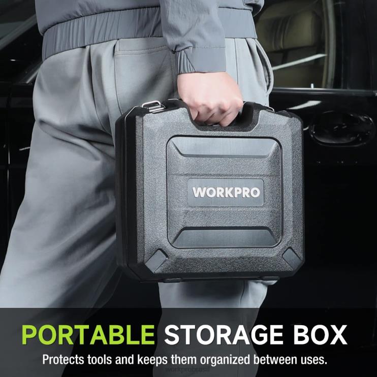 WORKPROChave de impacto sem fio de 20 V, com bateria de 4,0 Ah, carregador rápido, 4 tomadas de impacto e estojo de armazenamento XZXLF188 ferramenta