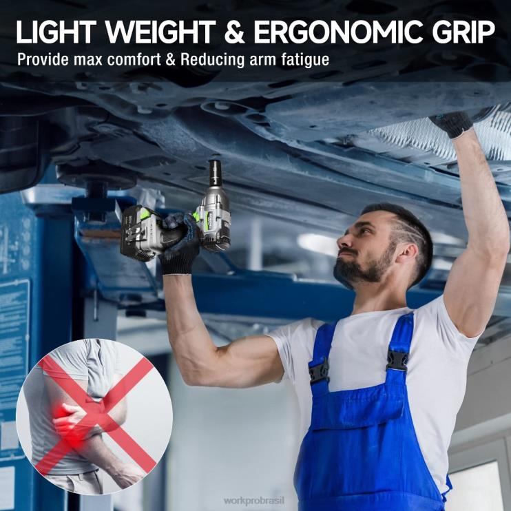 WORKPROChave de impacto sem fio de 20 V, com bateria de 4,0 Ah, carregador rápido, 4 tomadas de impacto e estojo de armazenamento XZXLF188 ferramenta