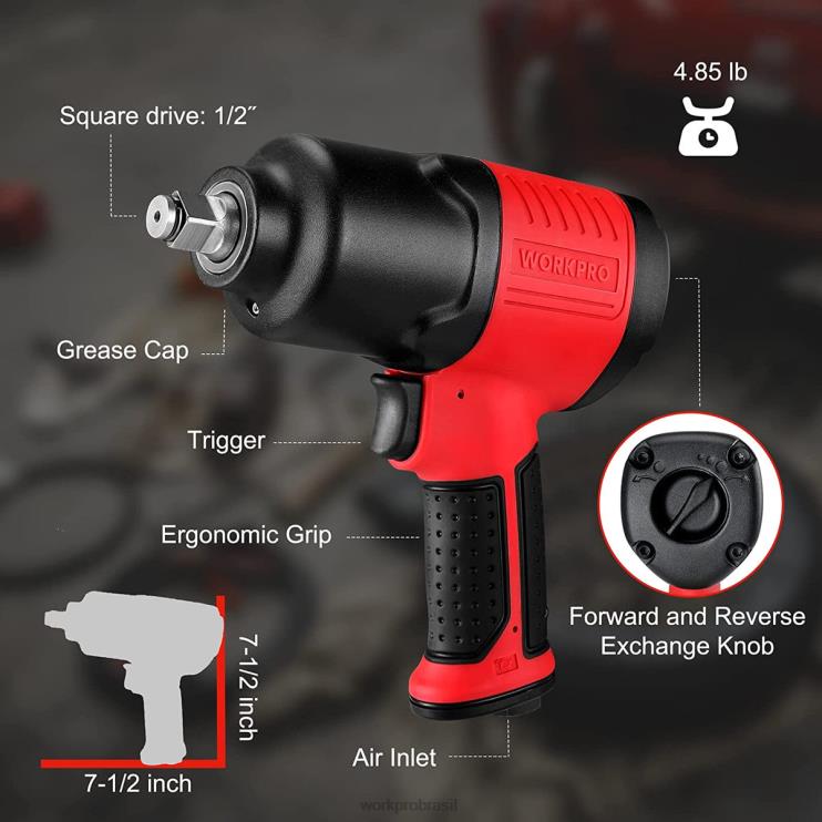 WORKPROchave de impacto pneumática para troca de pneus, conserto de automóveis XZXLF189 ferramenta