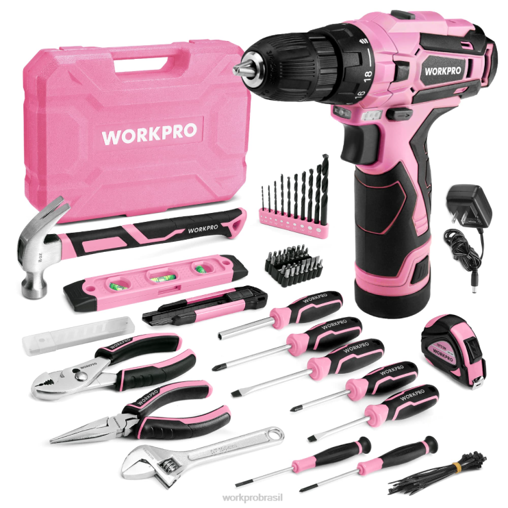WORKPROConjunto de ferramentas portáteis de 108 peças com furadeira XZXLF173 ferramenta