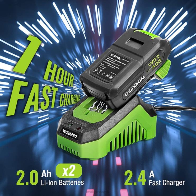 WORKPROConjunto de furadeira sem fio máximo de 20 V, ferramenta de furadeira de impacto de energia elétrica com acessórios de 102 peças, 2 baterias de íon-lítio de 2,0 Ah com carregador rápido XZXLF17