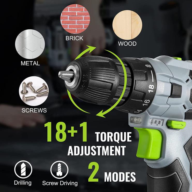 WORKPROKit de furadeira elétrica sem fio 12v, mandril sem chave, carregador e bolsa de armazenamento incluídos XZXLF177 ferramenta