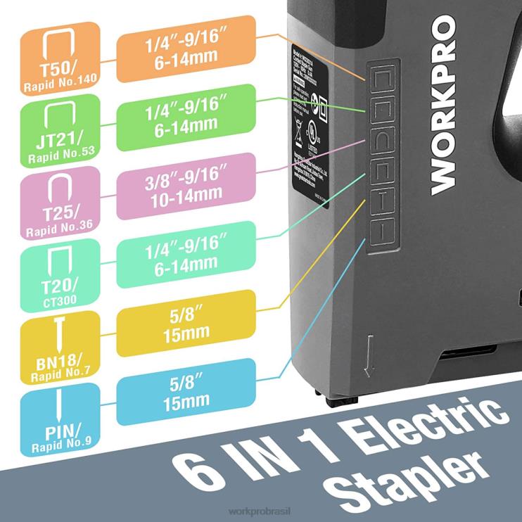 WORKPRO110v 6 em 1 grampeador elétrico para projeto diy de marcenaria XZXLF167 ferramenta