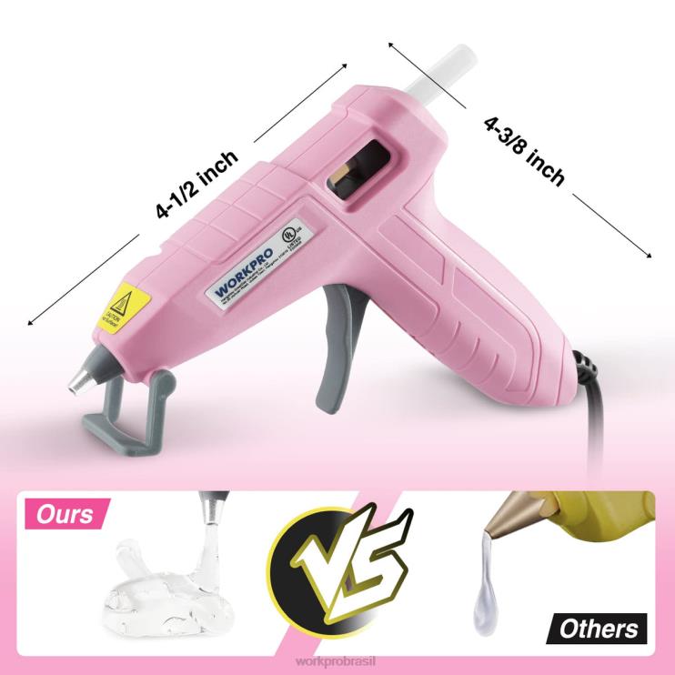 WORKPROMini kit de pistola de cola quente com 20 bastões de cola quente XZXLF162 ferramenta
