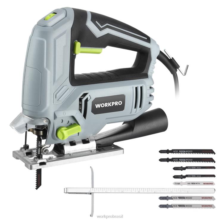 WORKPROserra de vaivém, 5 amp 3000 spm, ferramenta de serra de vaivém cortador elétrico com fio para corte de madeira, metal e plástico, 7 lâminas XZXLF242 ferramenta