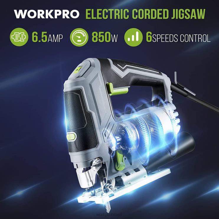 WORKPROserra de vaivém, kit de ferramentas de serra elétrica com fio de 6,5amp 850w XZXLF241 ferramenta