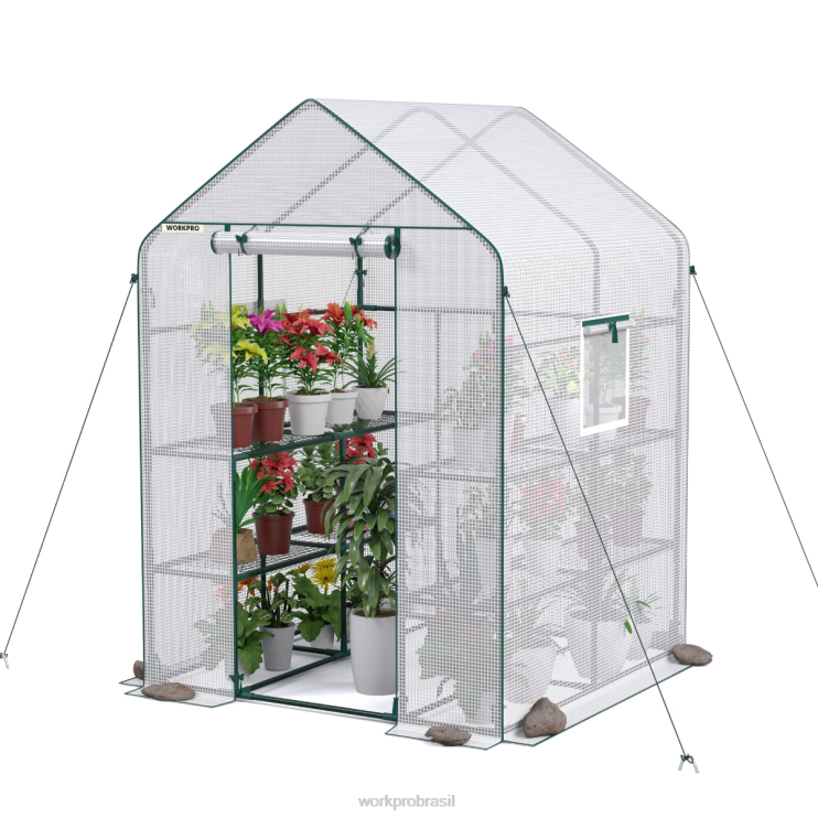 WORKPROgrande estufa de jardinagem portátil de 3 camadas e 8 prateleiras ao ar livre XZXLF290 ferramenta