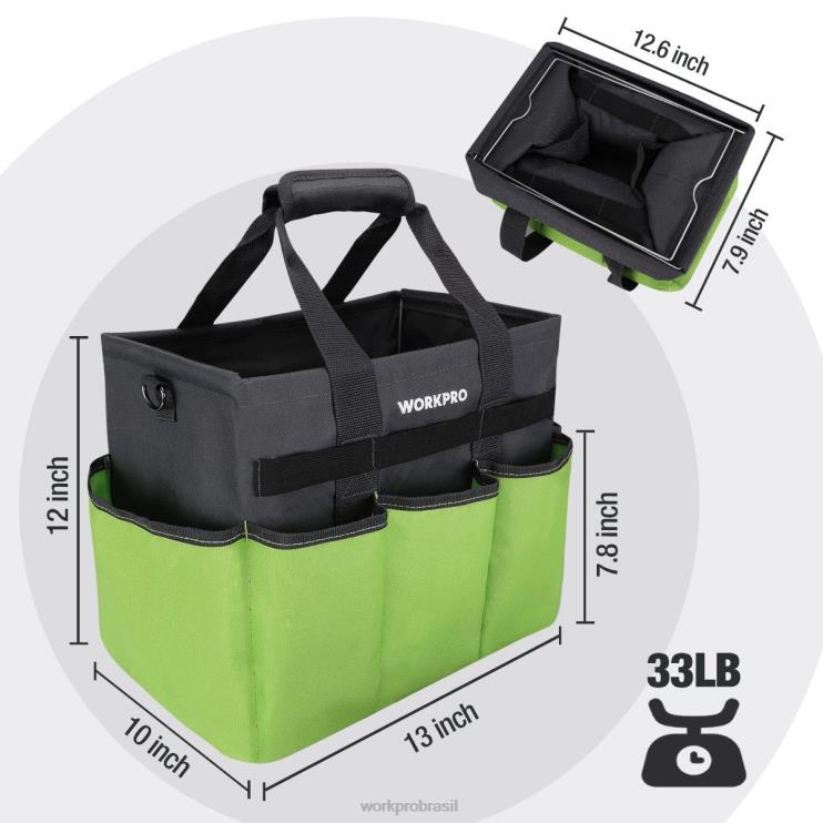WORKPROsacola de jardim resistente e resistente, com 10 bolsos e alça de ombro longa ajustável XZXLF281 ferramenta