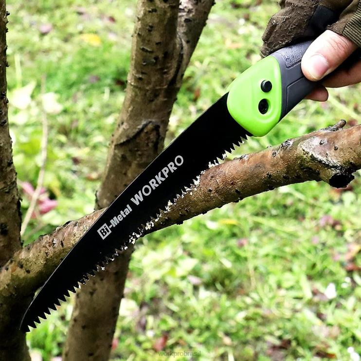 WORKPROserra dobrável serra de poda manual compacta com trava de botão de lâmina de 7 polegadas XZXLF270 ferramenta