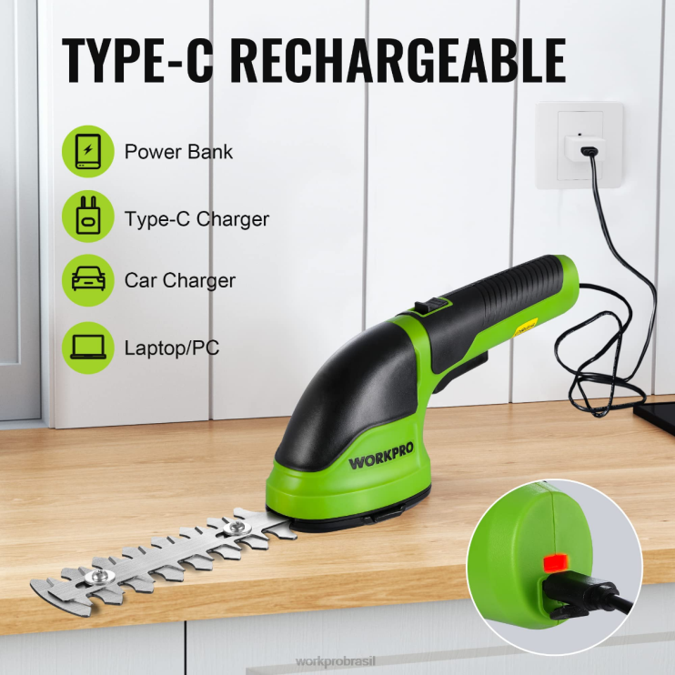 WORKPRO2 em 1 portátil 3.6v elétrico sem fio aparador de arbustos tesoura/cortador de grama XZXLF268 ferramenta