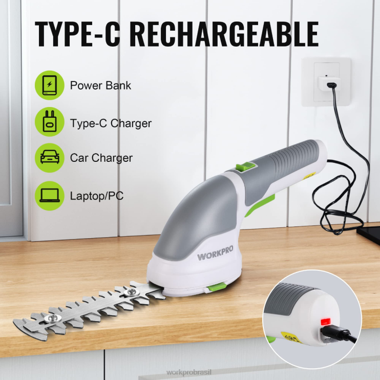 WORKPRO2 em 1 portátil 3.6v elétrico sem fio aparador de arbustos tesoura/cortador de grama XZXLF268 ferramenta