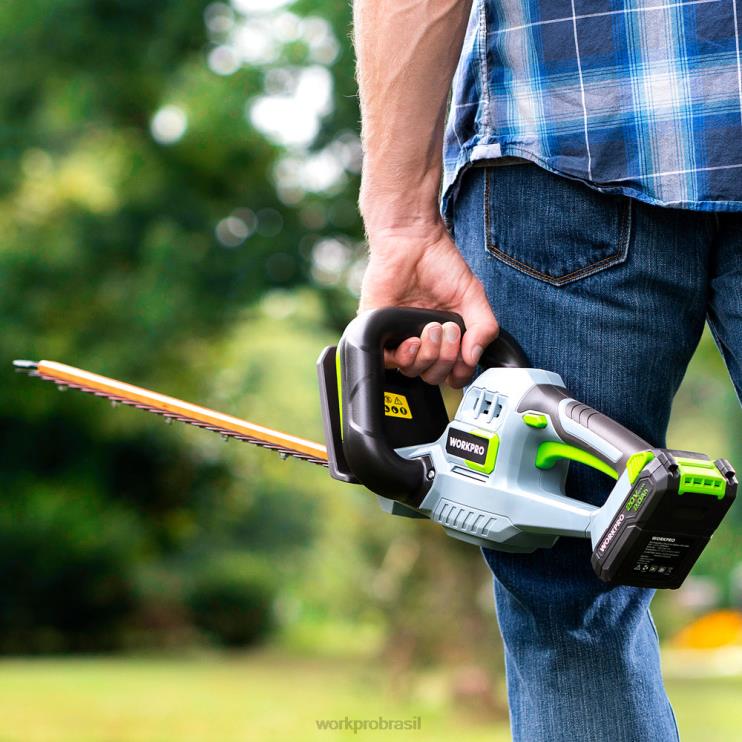 WORKPROAparador de cerca viva sem fio de 20v, lâminas de dupla ação, ferramenta de jardinagem elétrica, bateria de 2,0 ah e carregador rápido de 1 hora incluído XZXLF295 ferramenta