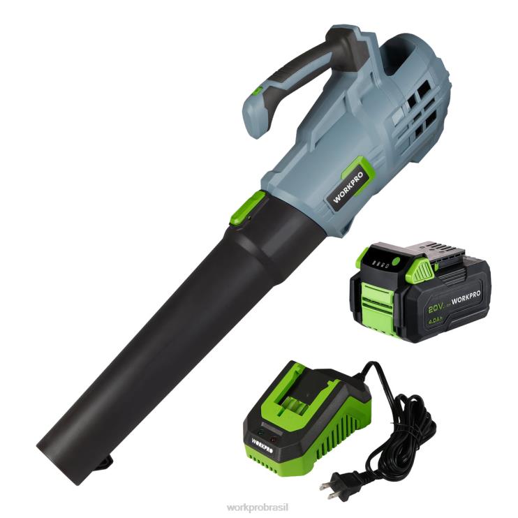 WORKPROSoprador de folhas sem fio de 20 V com 5 velocidades ajustáveis ​​Bateria de maior capacidade de 4,0 Ah e carregador rápido incluído XZXLF292 ferramenta