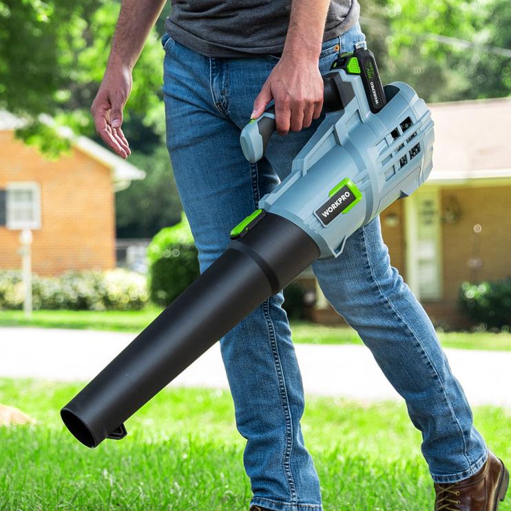 WORKPROSoprador de folhas sem fio de 20 V com 5 velocidades ajustáveis ​​Bateria de maior capacidade de 4,0 Ah e carregador rápido incluído XZXLF292 ferramenta