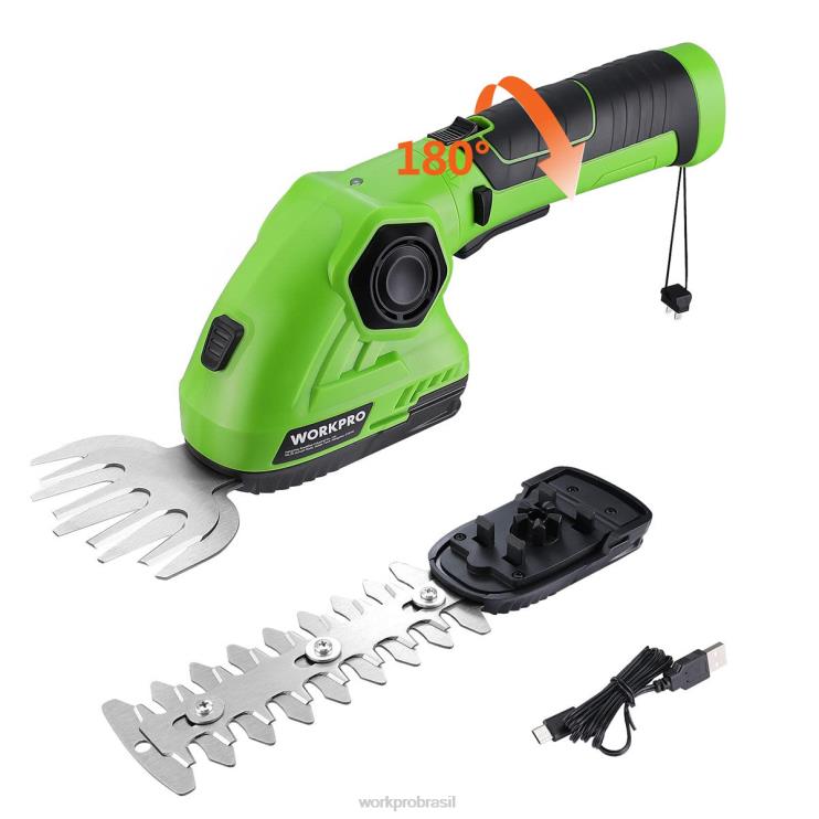 WORKPROTesoura de grama e arbustos sem fio, 2 em 1, aparador de sebes portátil, 7.2v, elétrico, aparador de grama, tesoura para sebes XZXLF297 ferramenta